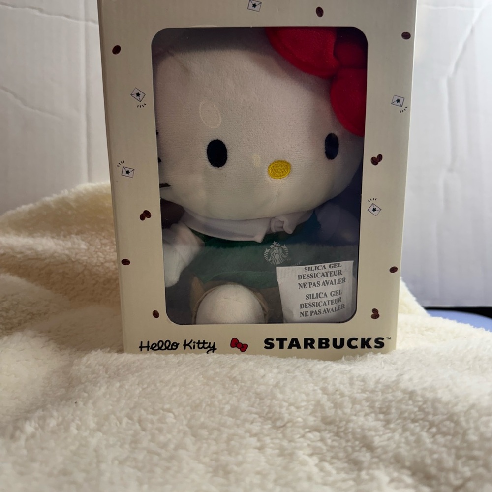 Starbucks Hello Kitty Plush with Red Bow and Green Outfit